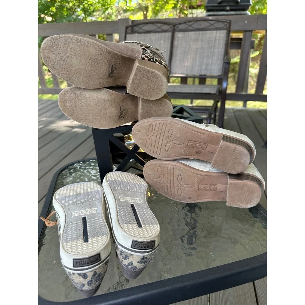 Kids‎ Booties + Sperry Top-Sider Boat Shoes Bundle Size 2M & 3M Leopard Print